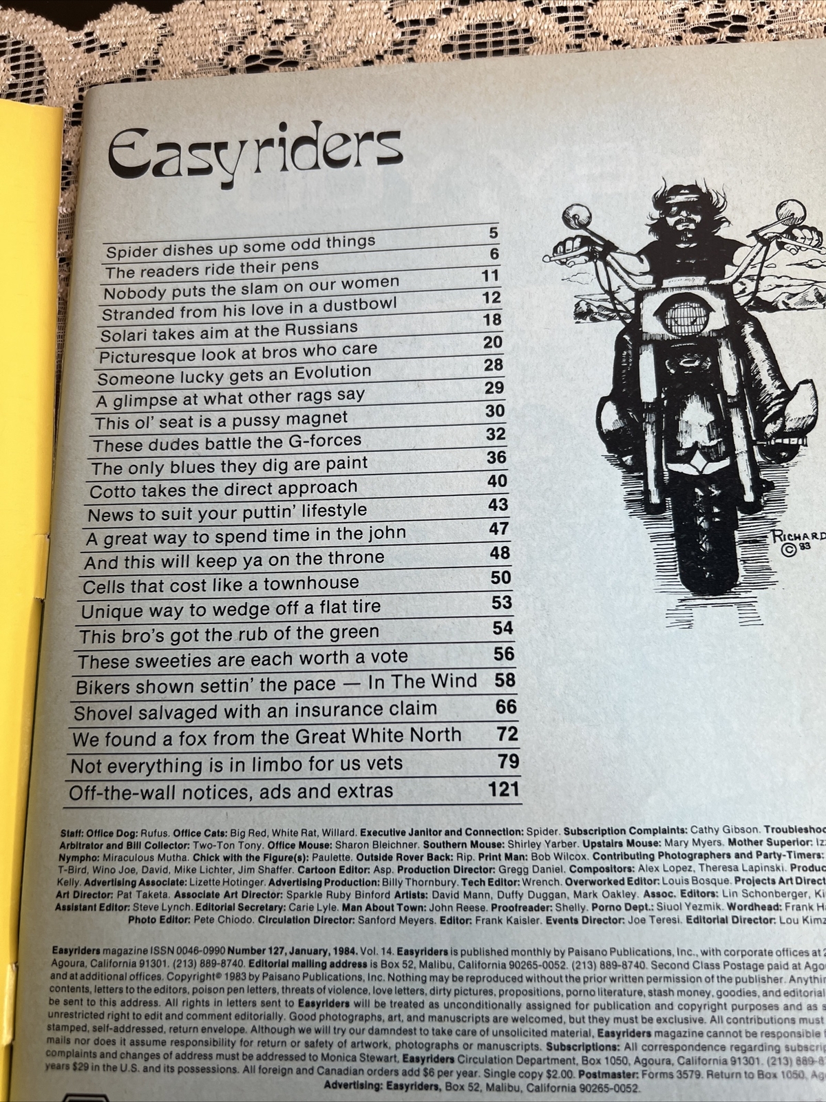 Jan 1984 Easyriders Motorcycle Biker Entertainment Magazine Art By David Mann