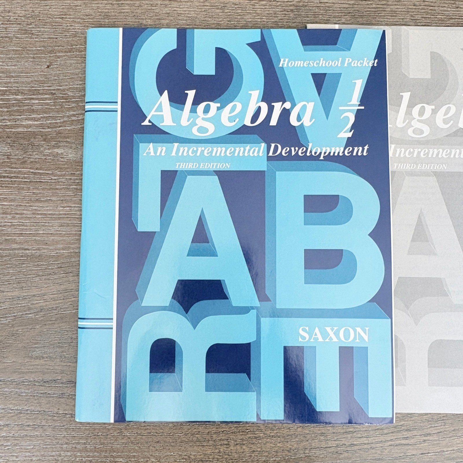 Saxon Algebra 1/2 Textbook Set Kids OS Blue Excellent Homeschool Test Forms 3rd