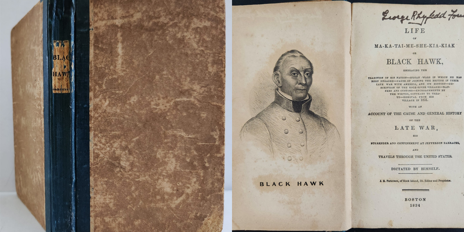 1834 antique Ma-Ka-Tai-Me-She-Kia Kiak BLACK HAWK native american INDIAN HISTORY