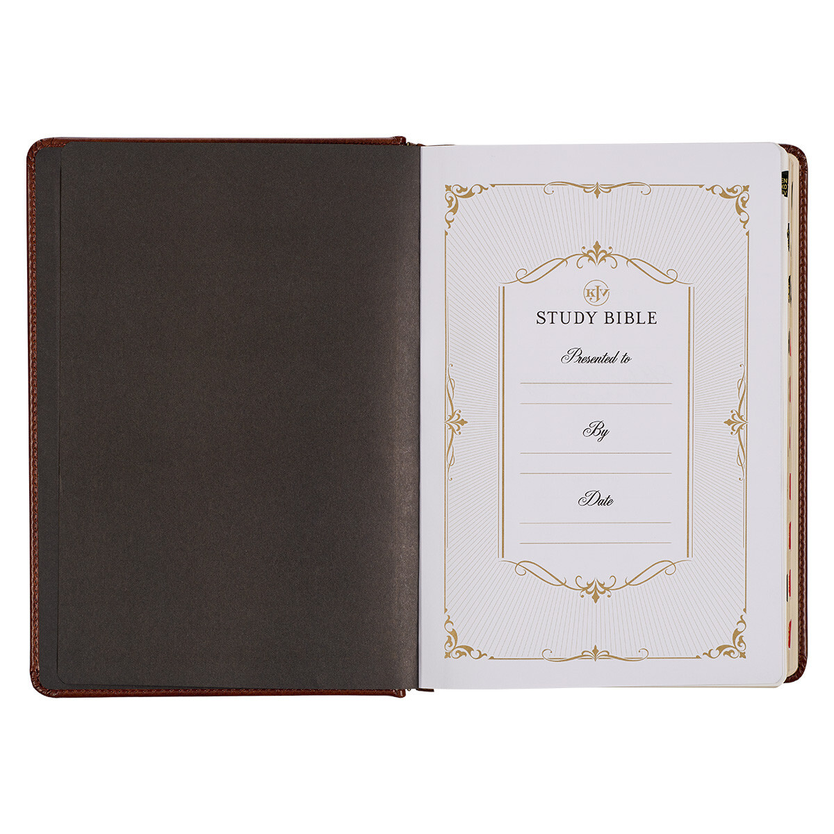 The Holy Bible King James Version Study Bible Indexed Toffee/Burgandy Hardcover