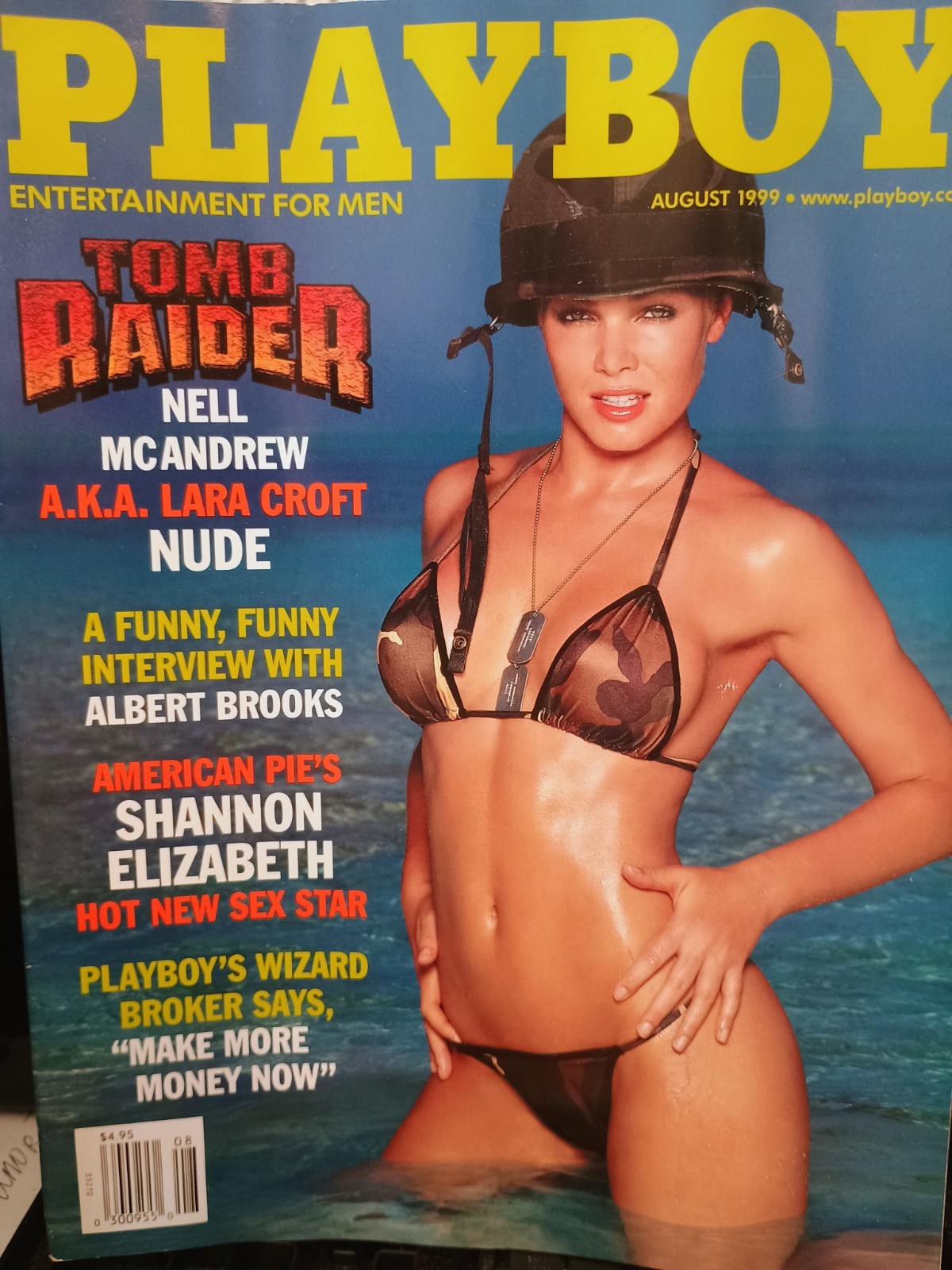 PLAYBOY MAGAZINE August 1999 with SHANNON ELIZABETH / REBECCA SCOTT + Lara Croft