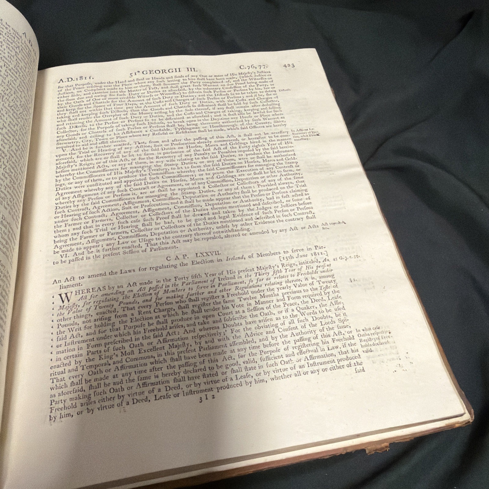 The Statutes of United Kingdom George III 1810-1812 Vol 4 huge Book – SKU (1909)