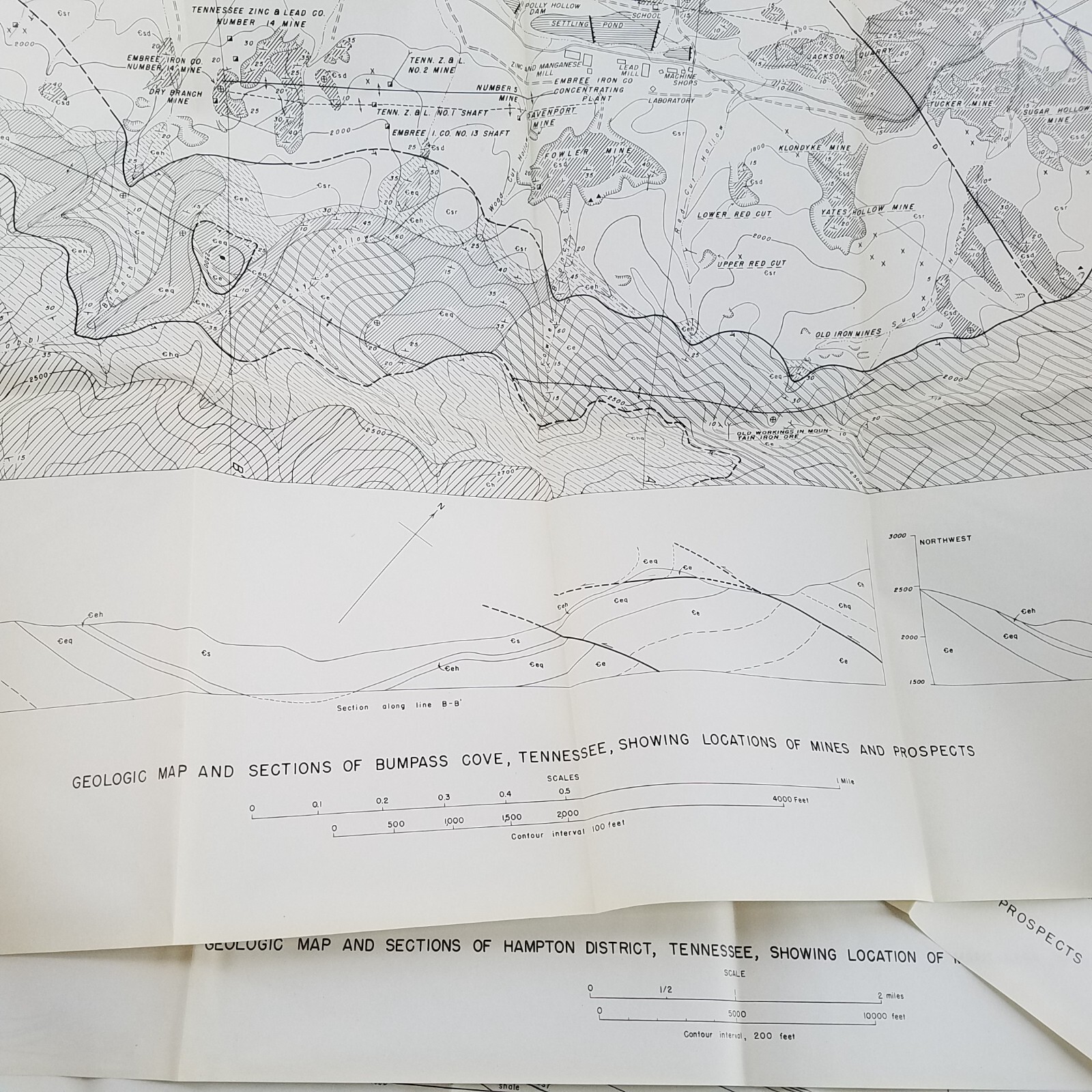 1944 Tennessee Div. of Geology: Manganese Deposits Northeastern TN w/ Maps