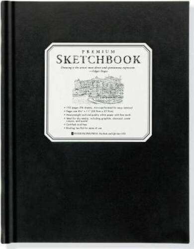 Premium Black Sketchbook – Large (8-1/2 inch x 11 inch, Micro-Perforated – GOOD