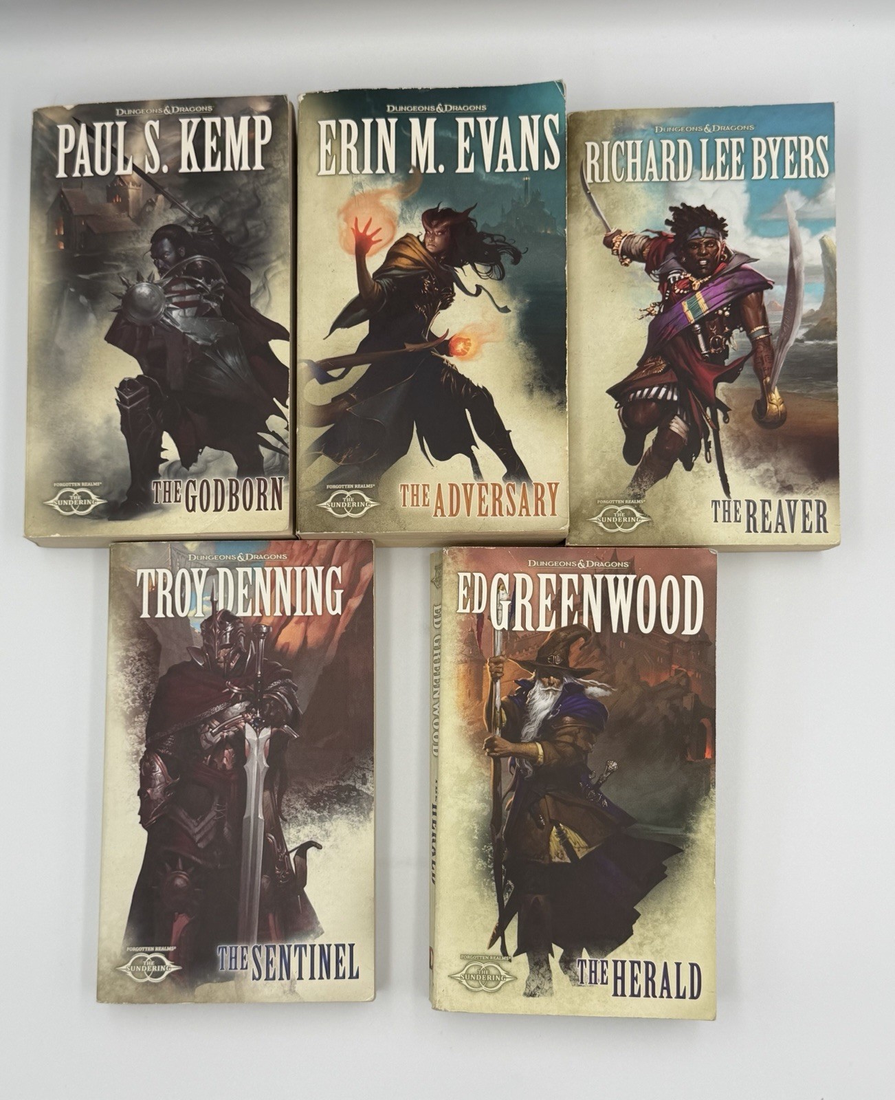 5 D&D PB Books – The Sundering: God Born, Adversary, Reaver , Sentinel, Herald