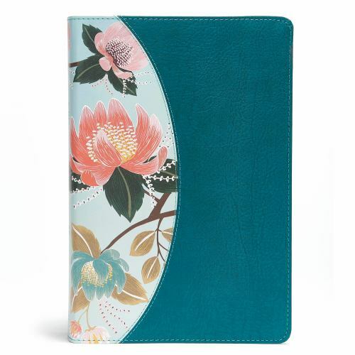 CSB Study Bible For Women, Teal Flowers LeatherTouch, Black Letter, Study Note..