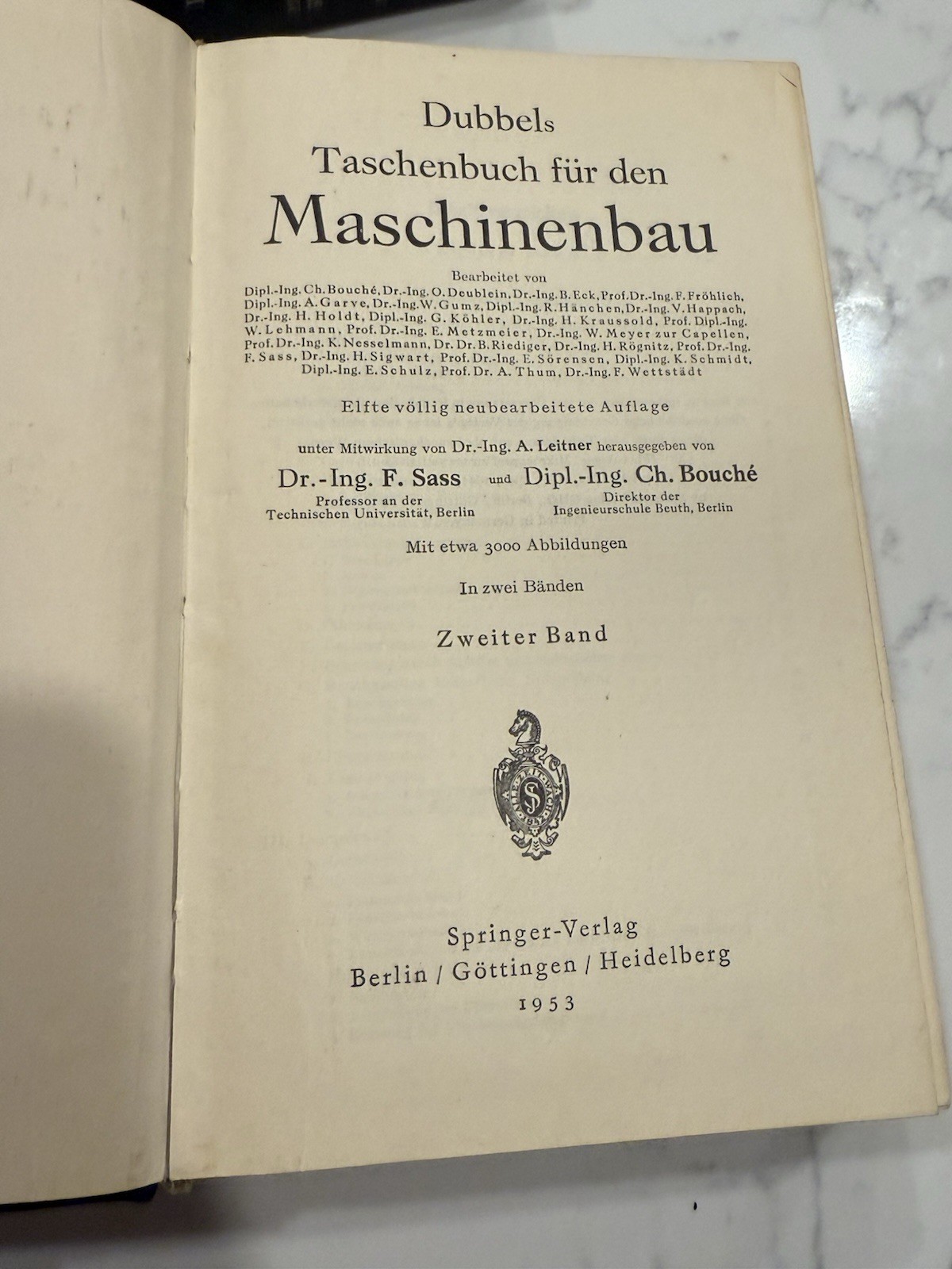 1953 German Taschenbuch Für Den Maschinenbau (I) (II) H. Dubbel Lot Of 2 EUC