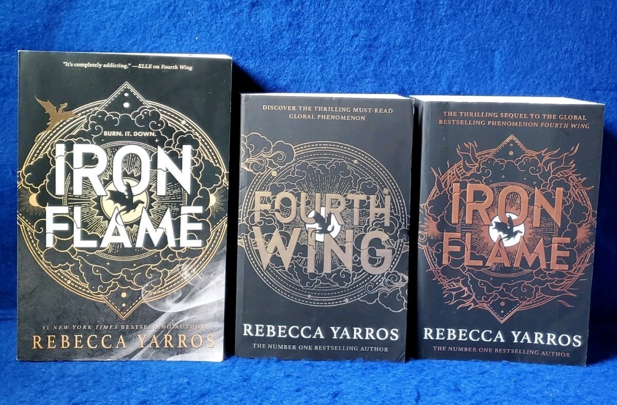 Rebecca Yarros 3 Book Lot Fourth Wing Iron Flame Piatkus Red Tower Stenciled Edg