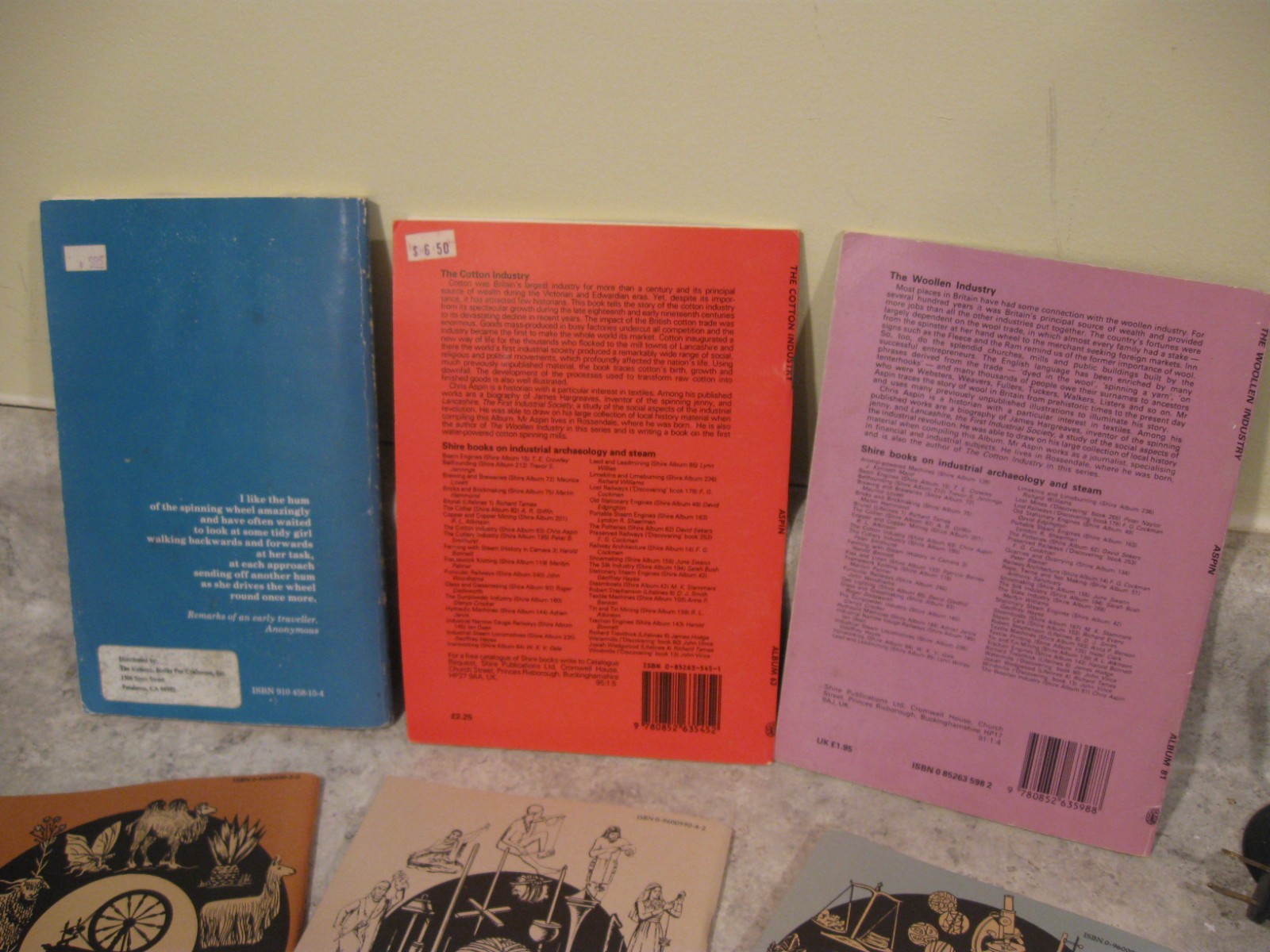 Lot of 6 Handspinning Books Wool / Cotton / History /Guide Bette Hochberg & More