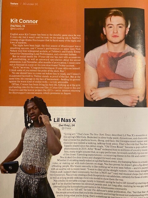 KAMALA HARRIS advocate LGBTQ lil gas x Bella Ramsey JOJO SIWA Noah schnapp
