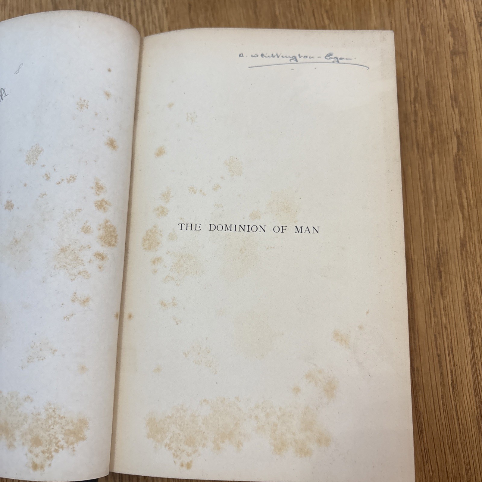 The Dominion of Man antique Hardcover 1889 by Rev J G Wood Bentley