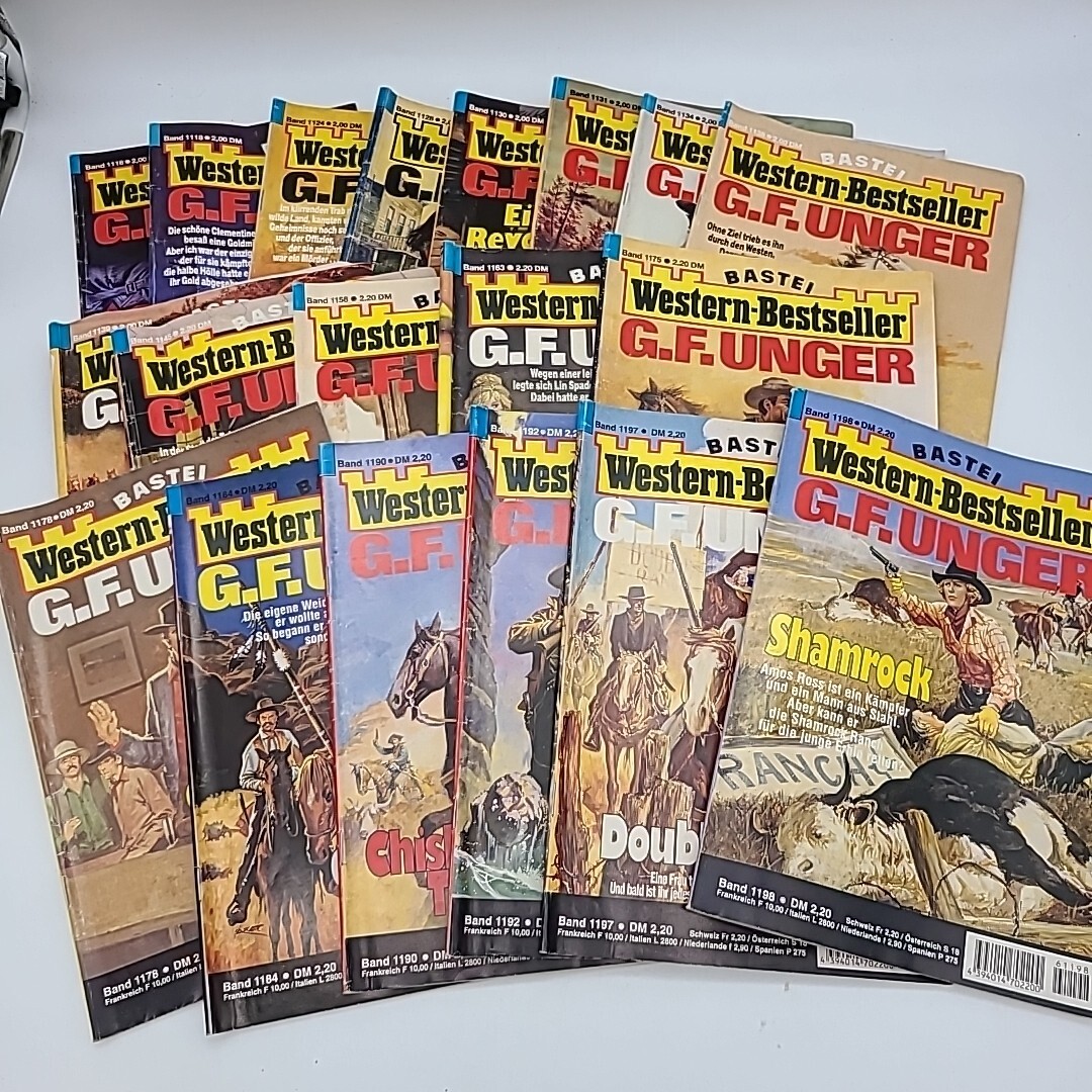 19 BASTEI Western-Bestseller G.F. Unger Pulp Fiction German Booklets Books