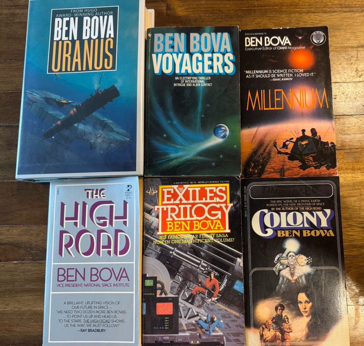Ben Bova 70s, 80s, 2020s Sci-Fi Book Lot – Uranus, Voyagers, Exiles Trilogy + 3