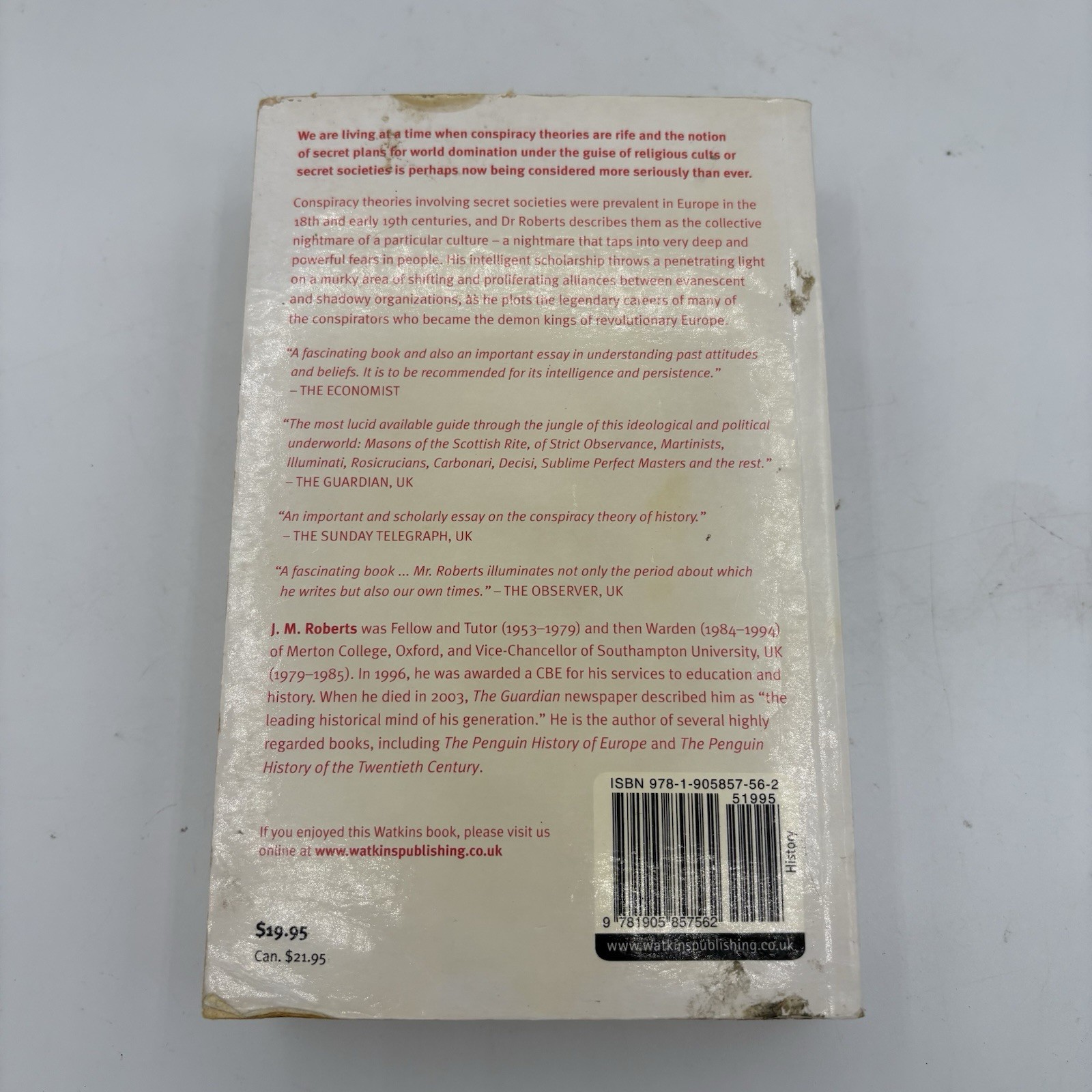 The Mythology of The Secret Societies by J M Roberts Paperback 2008