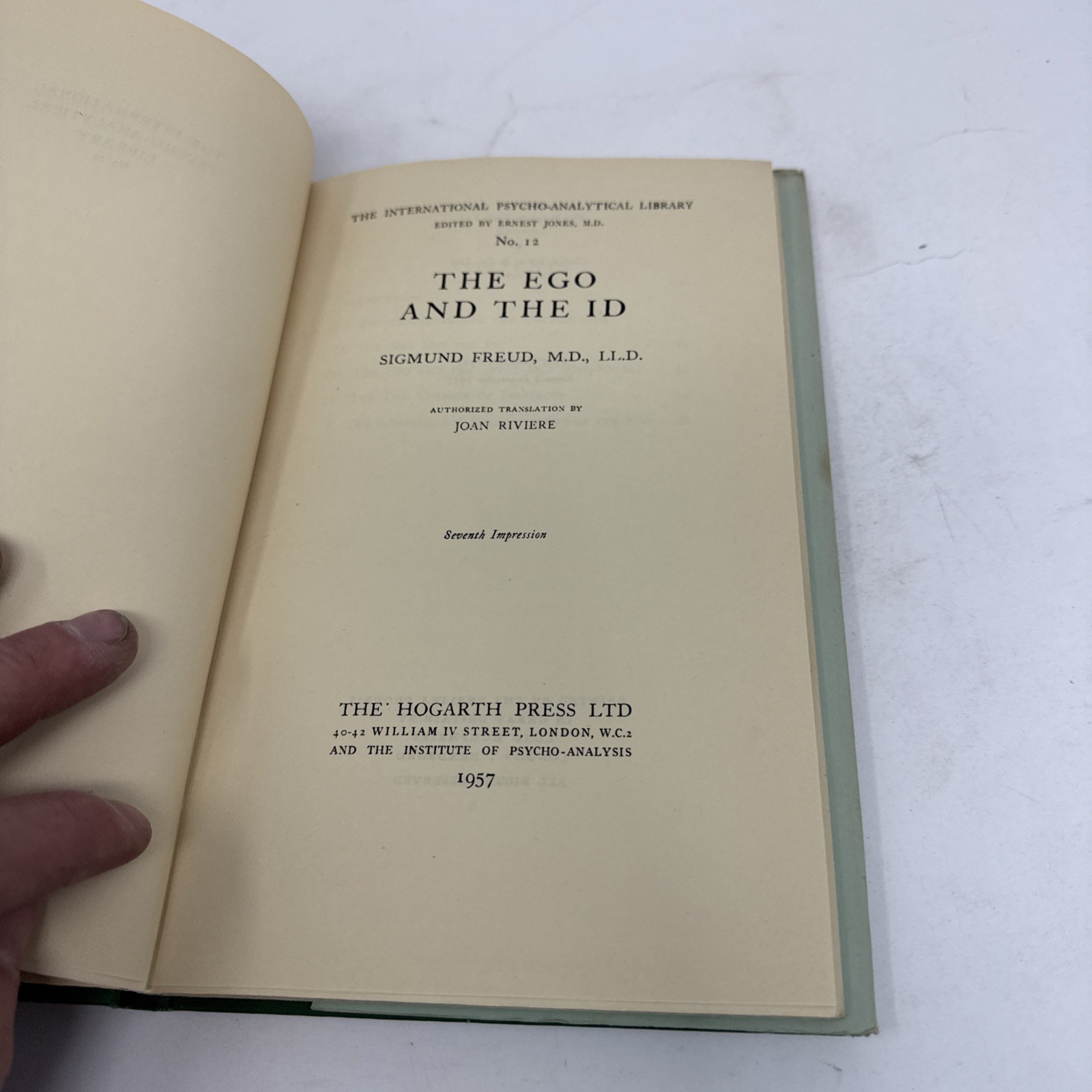 Sigmund Freud THE EGO AND THE ID 1st Edition 7th Impression