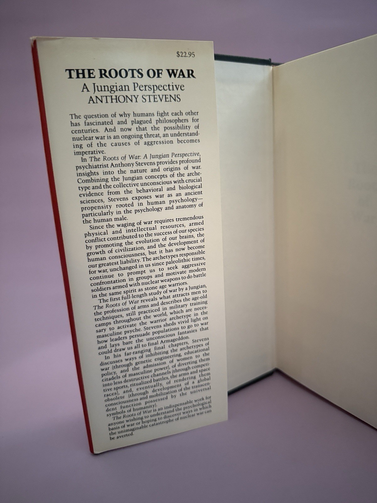 THE ROOTS OF WAR: A JUNGIAN PERSPECTIVE By Anthony Stevens – Hardcover