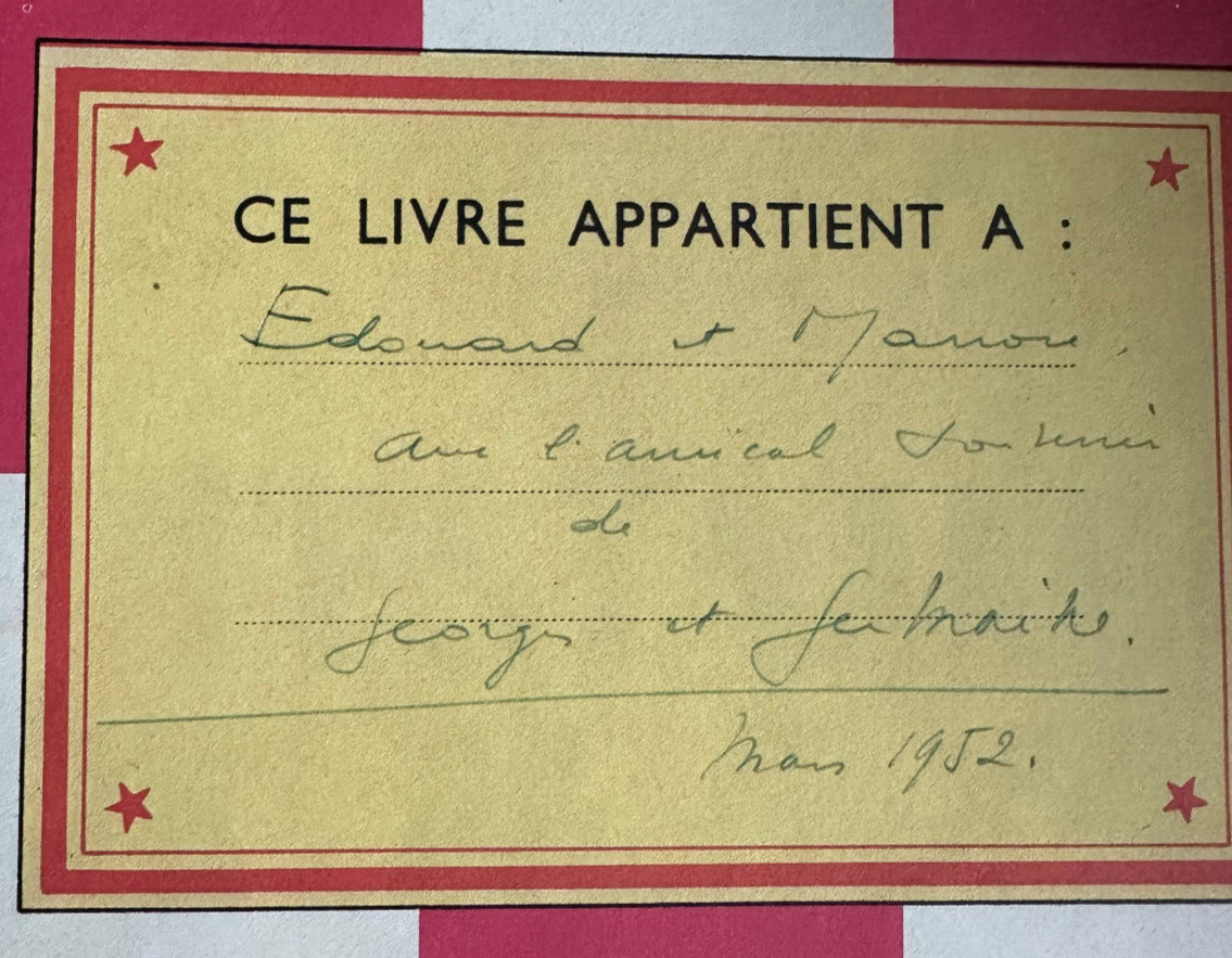 Hergé Jo, Zette & Jocko. Le Testament de M. Pump SIGNED BY HERGE & WIFE 1st 1952
