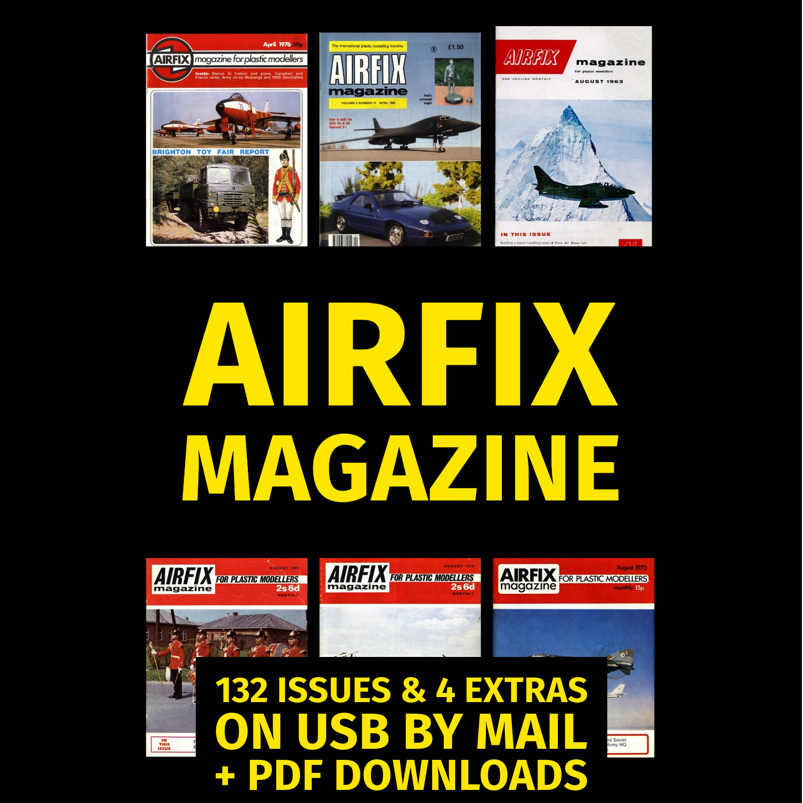 Airfix Magazine 132 Issues + 3 Annuals & 1 Guide on USB + Immediate Bonus