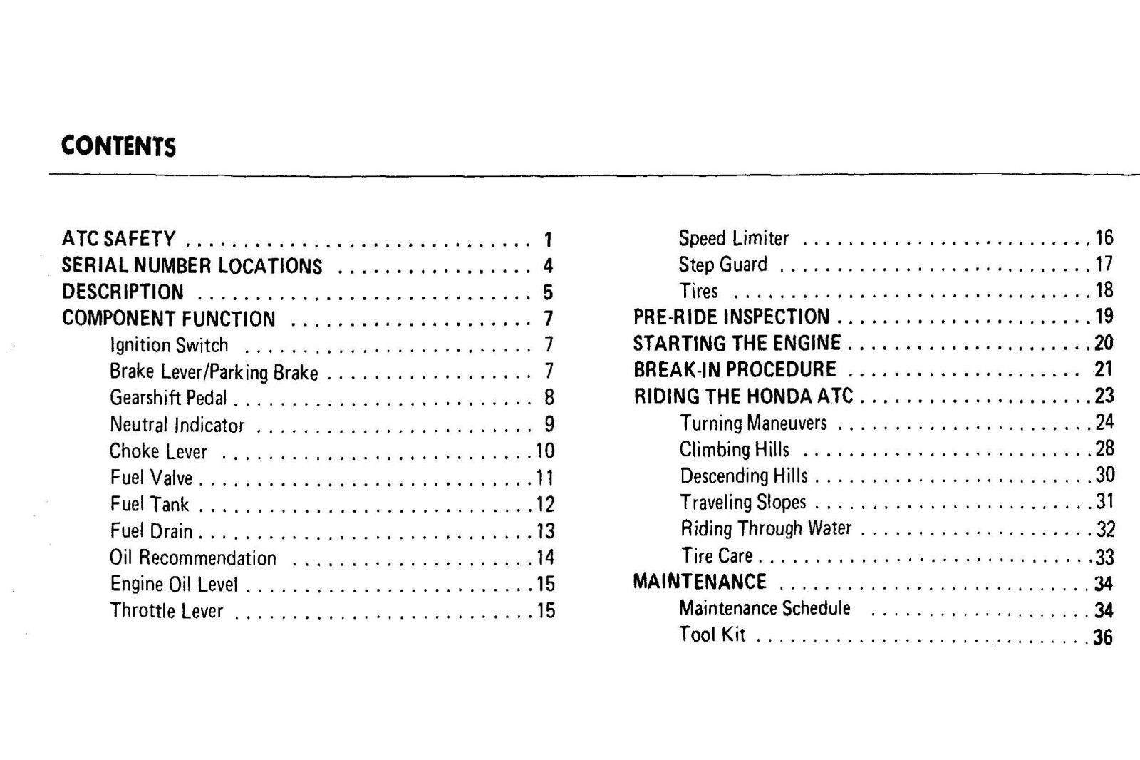 1984 Honda ATC70 Owner’s Manual 66 Pages