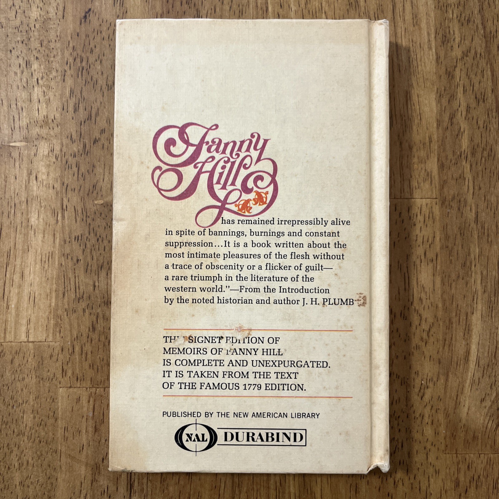 Memoirs Of Fanny Hill 1965 HARDCOVER 8th Printing 221 pages John Cleland Erotica