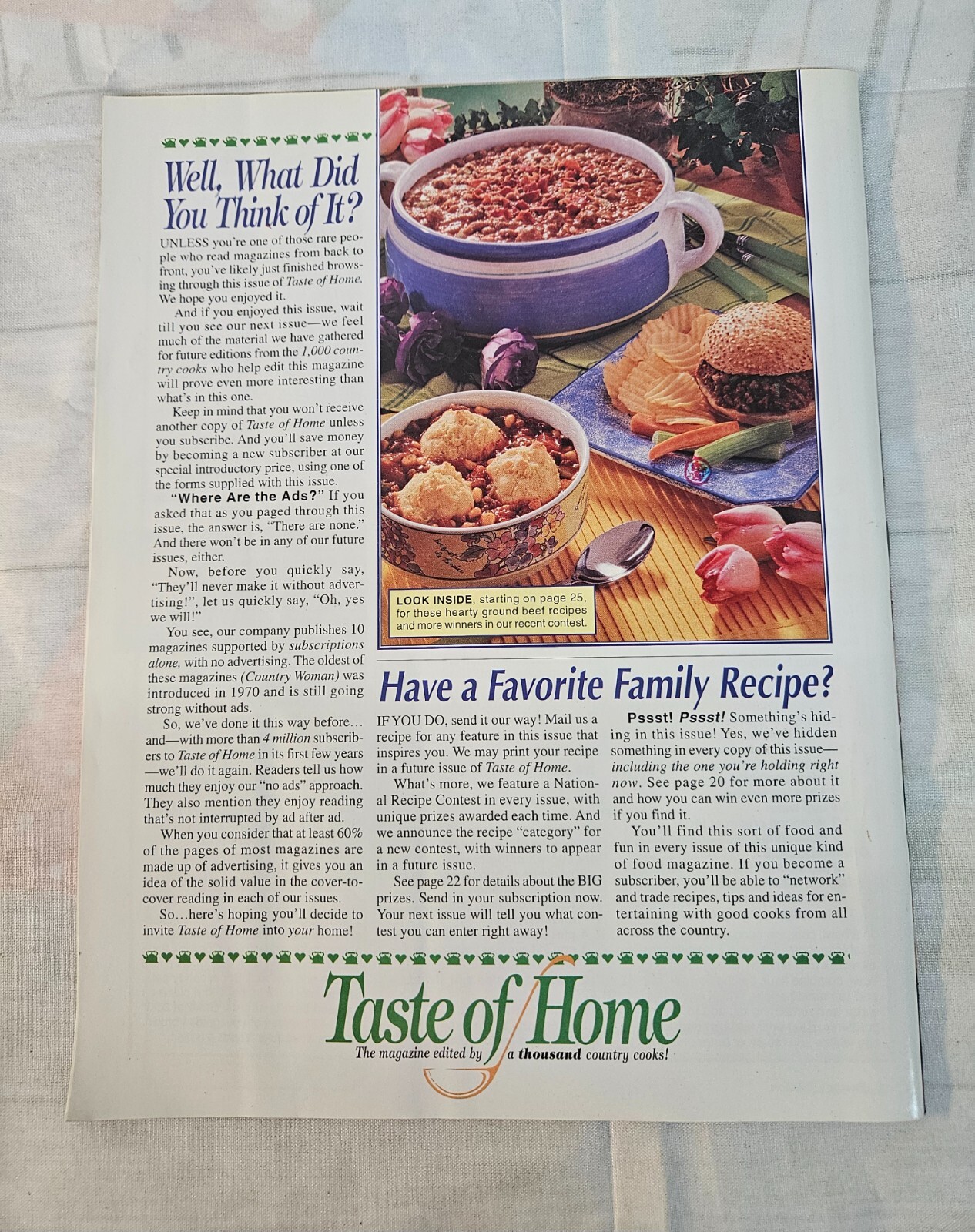 COLLECTOR’S EDITION Taste of Home Cookbook Magazine
