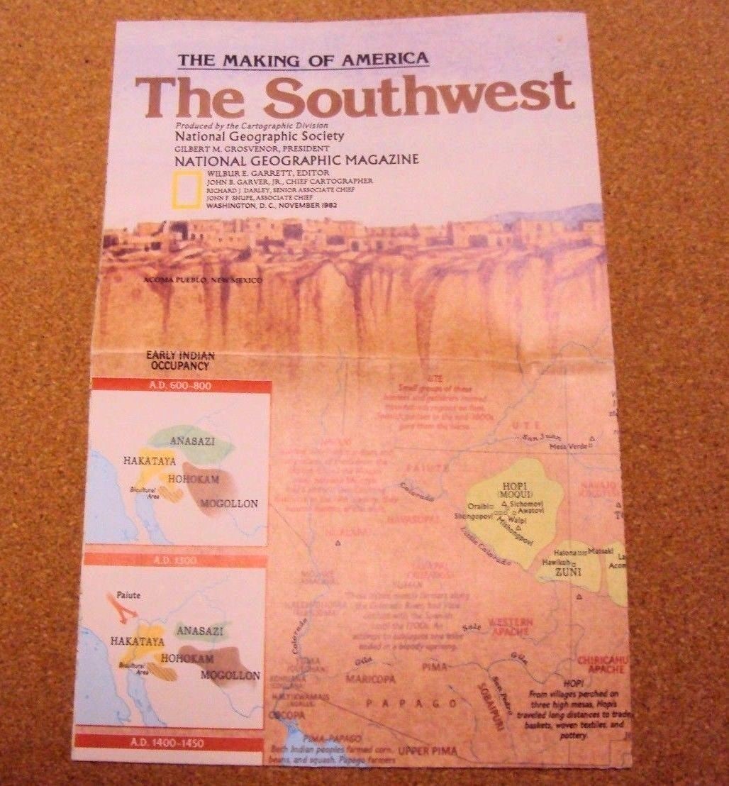 National Geographic Magazine November 1982 Map The Making Of America Southwest