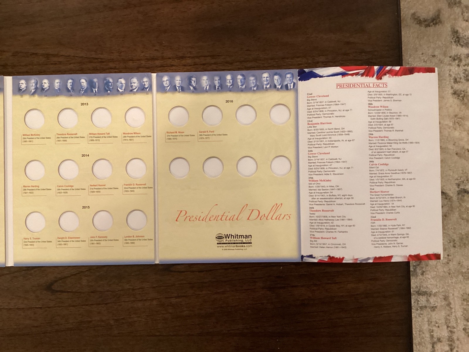 PRESIDENTIAL DOLLARS COLLECTORS FOLDER By Whitman Publishing (2007-2016)