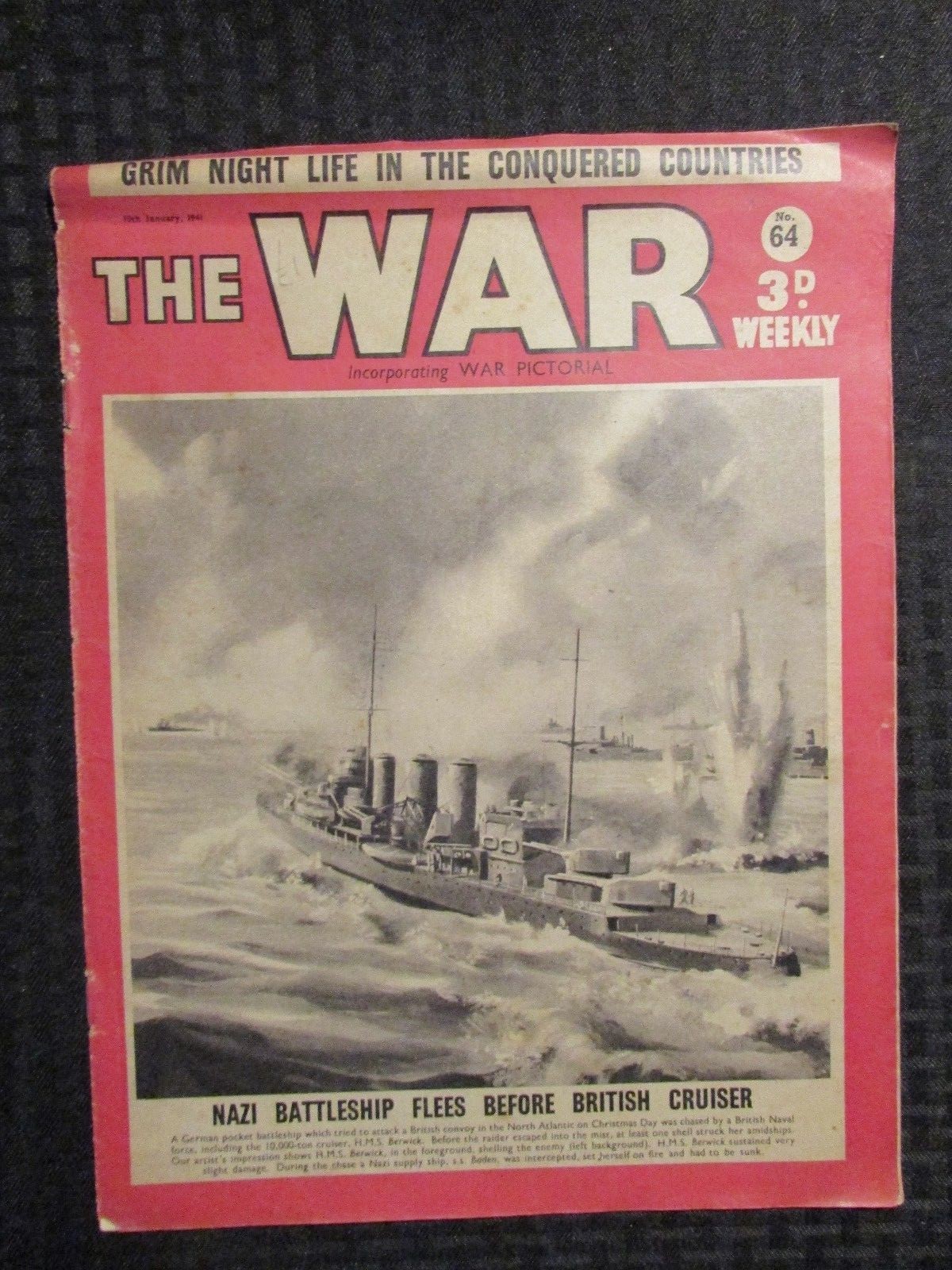 1941 Jan 10 THE WAR 3-D Weekly Pictorial #64 G/VG 3.0 World War 2 II