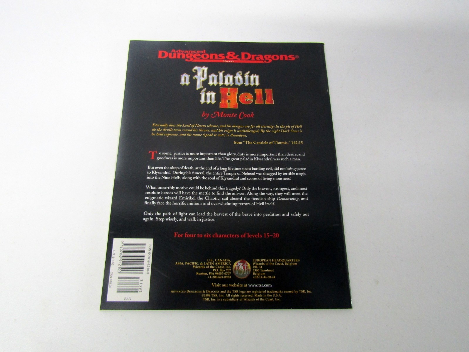 Advanced Dungeons & Dragons – A Paladin in Hell by Monte Cook