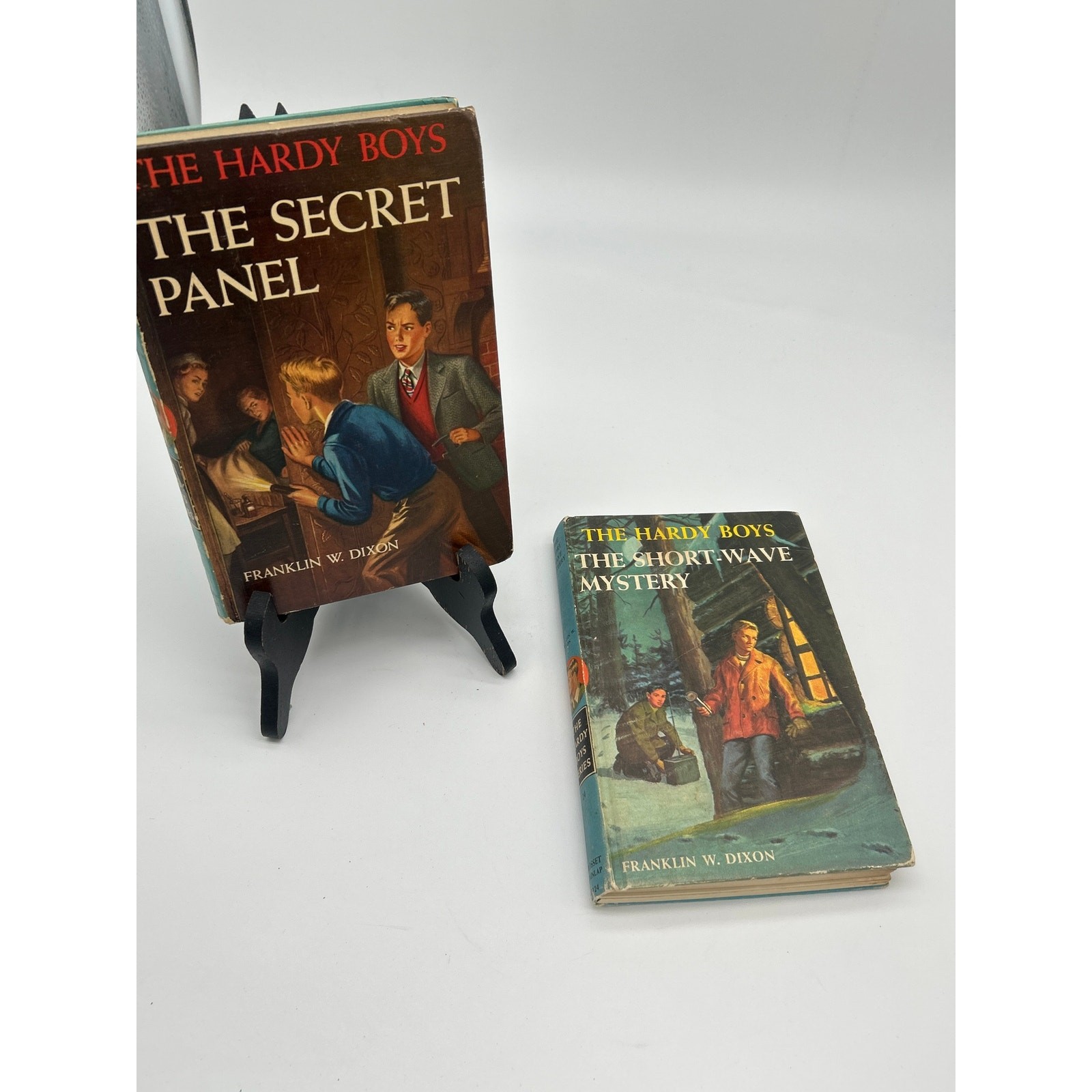 Vintage Hardy Boys Book Lot The Secret Panel 1946 & The Short-Wave Mystery 1966