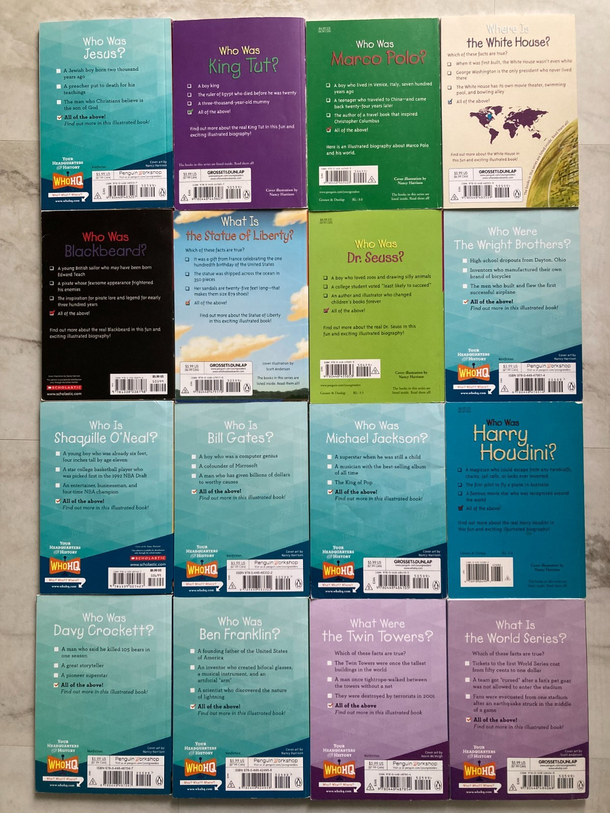 Who What Where Was Series Books Lot of 16