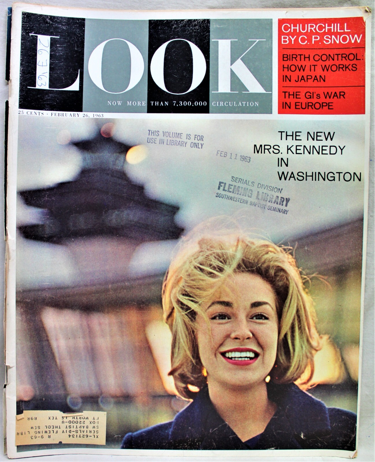 LOOK MAGAZINE 26 FEBRUARY 1963 VINTAGE NEWS GENERAL INTEREST – NEW MRS KENNEDY