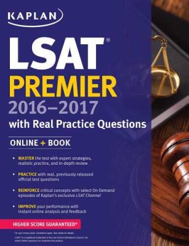 Kaplan LSAT Premier 2016-2017 with Real Practice Questions: Book + Online – GOOD