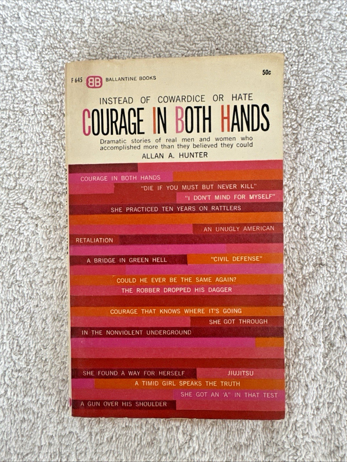 VTG COURAGE IN BOTH HANDS by Allan A. Hunter Ballantine Books 1962 Paperback PB