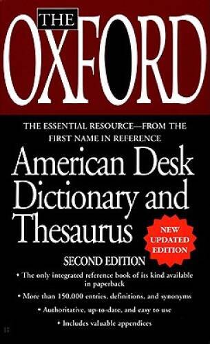 The Oxford American Desk Dictionary and Thesaurus – Mass Market Paperback – GOOD