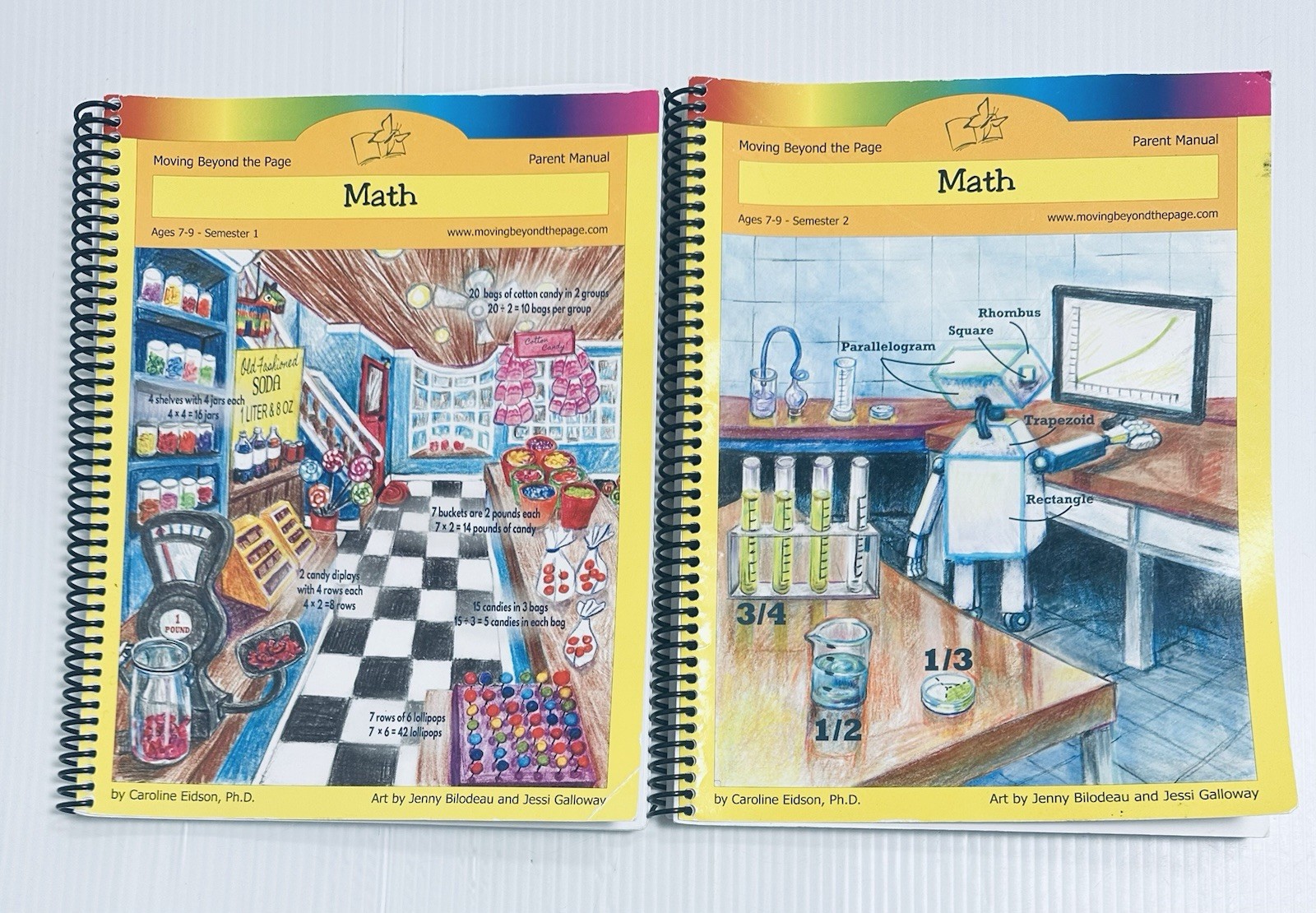 Moving Beyond the Page Age 7-9 Clean Math Parent Manuals ONLY, Semester 1 & 2