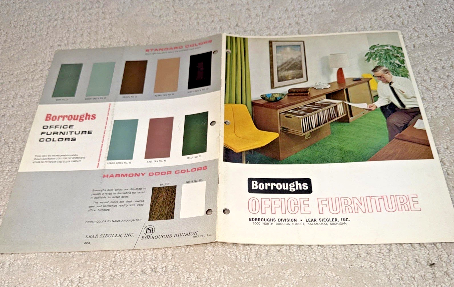 1960s BURROUGHS OFFICE FURNITURE Catalog – Lear Siegler KALAMAZOO MI.