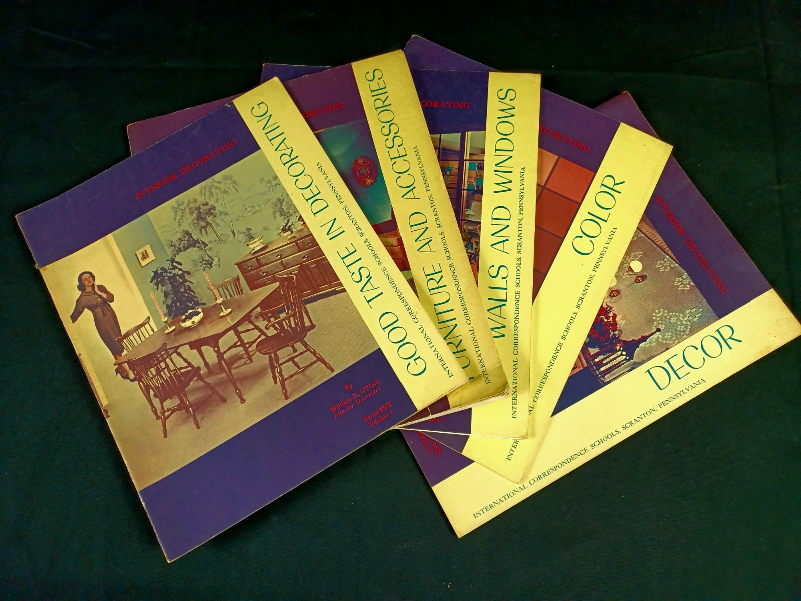 1961 INTERIOR DECORATING SERIES 5 Vol MIDCENTURY MOD Int’l Correspondence School