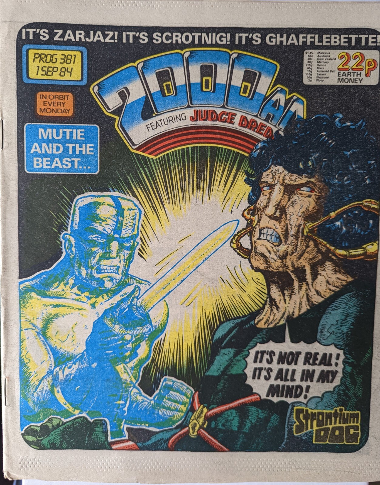 2000 AD Prog No 381 – 1st Sept 1984 Judge Dredd Alan Moore Halo Jones