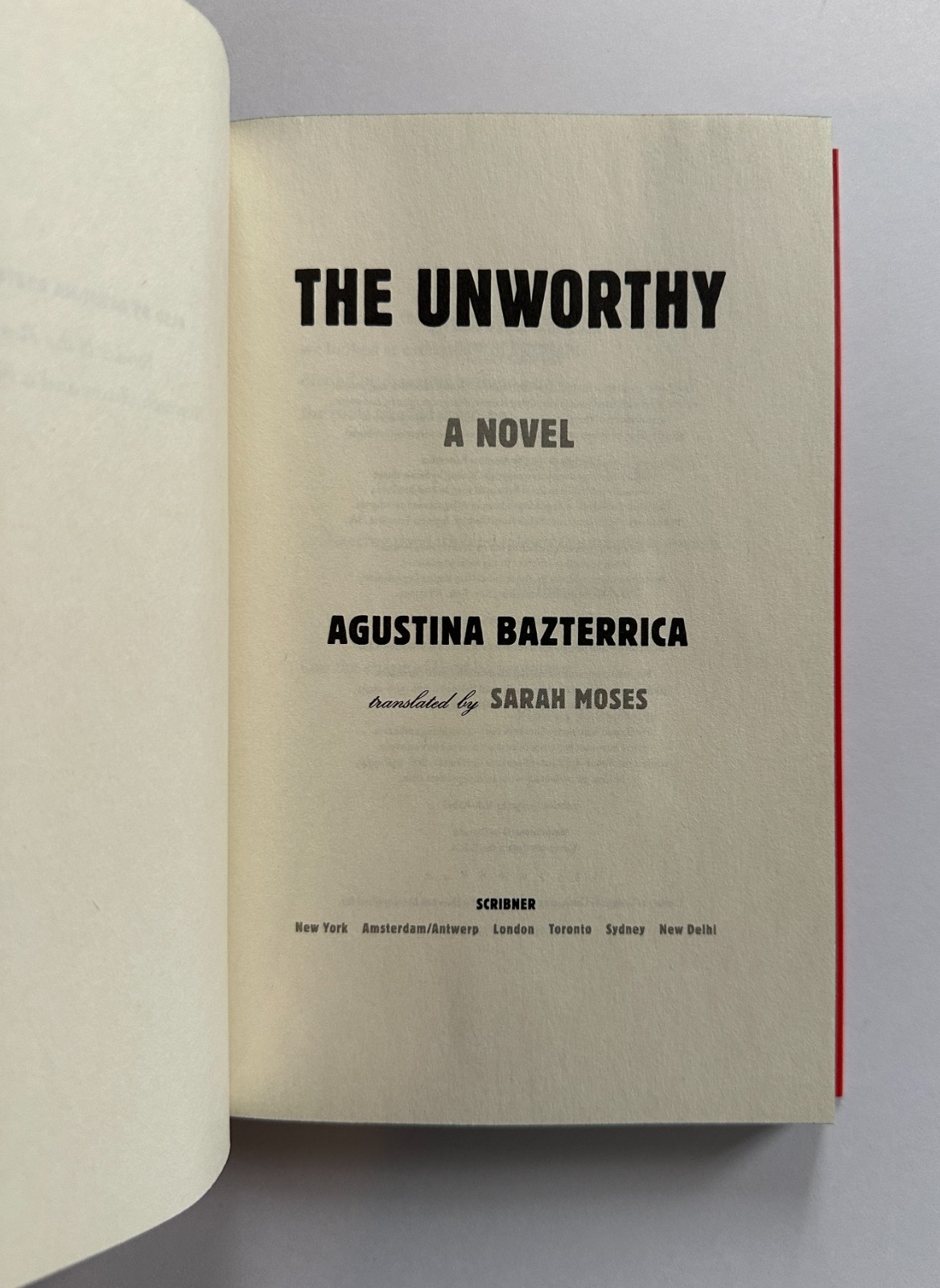 AGUSTINA BAZTERRICA The Unworthy | 2025 Scribner B&N Exclusive Trade Paperback