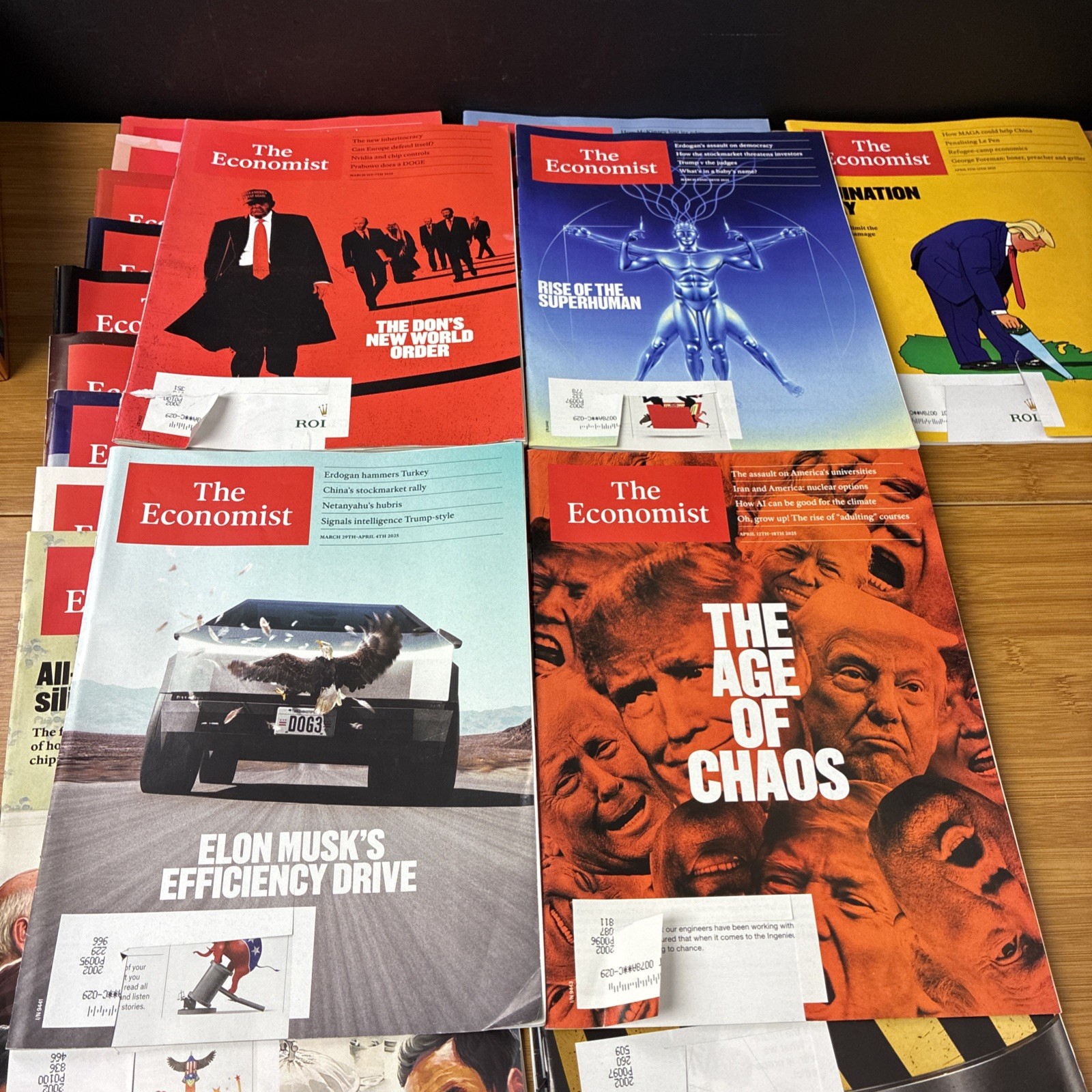 Lot of 27 The Economist Magazines from 2025 Trump Politics News World Events