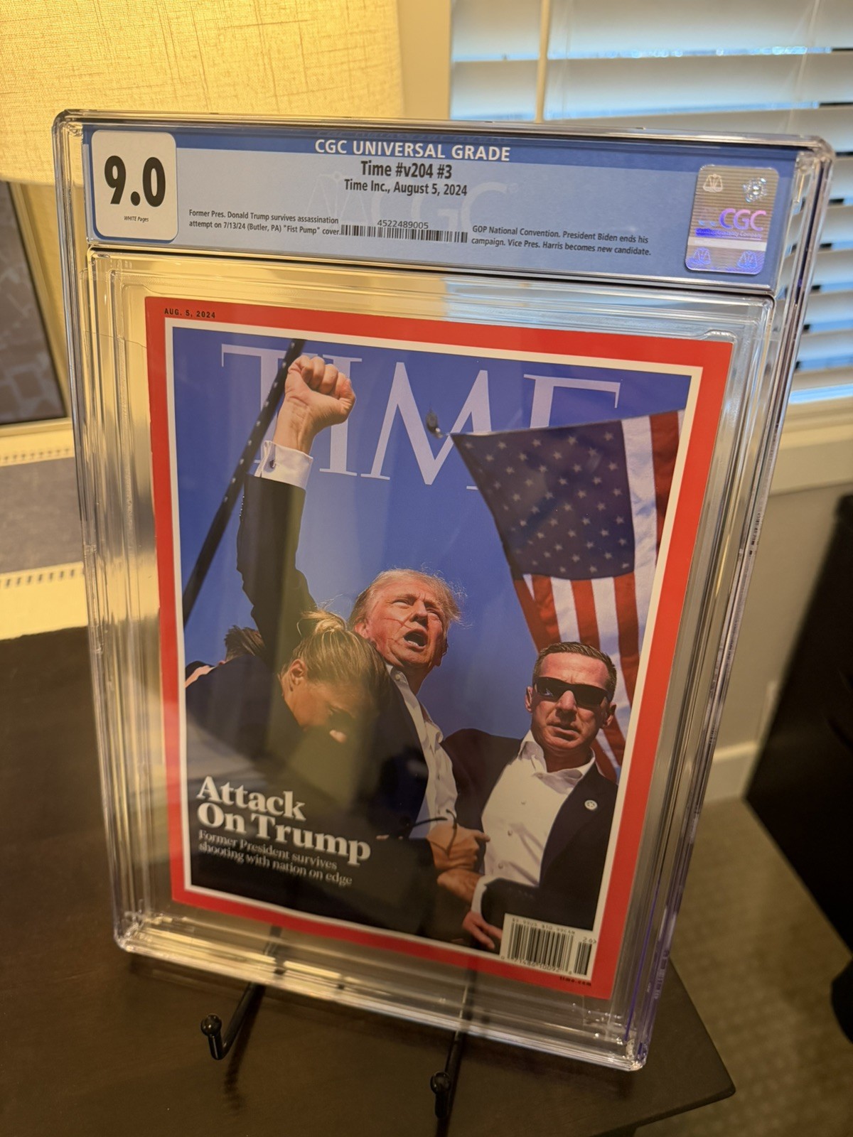 ATTACK ON TRUMP – 08/05/24 – CGC GRADED 9.0 ! GIFT BIRTHDAY PRESENT