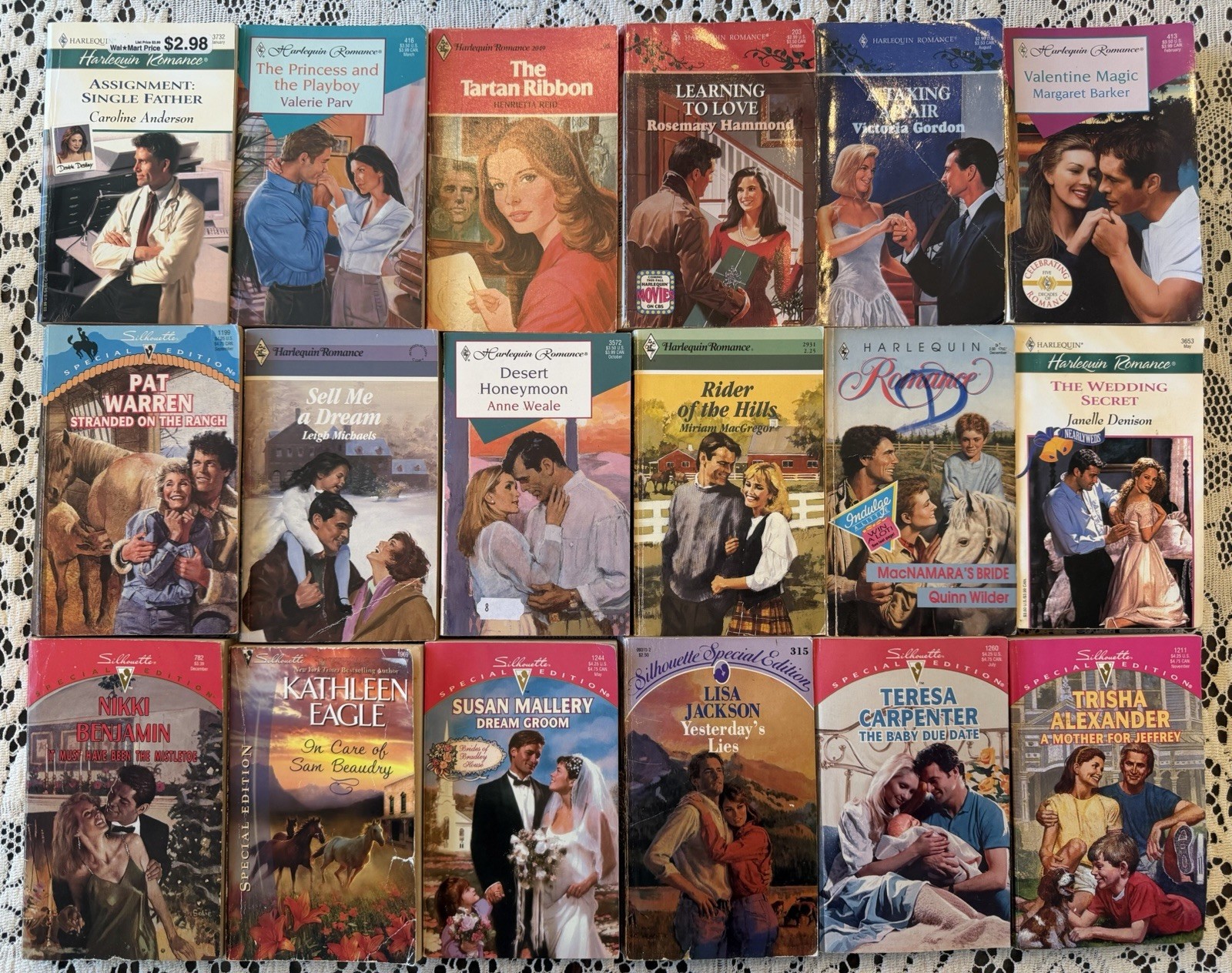 Lot 18 Harlequin Romance Silhouette Special Edition Paperback Books Mixed