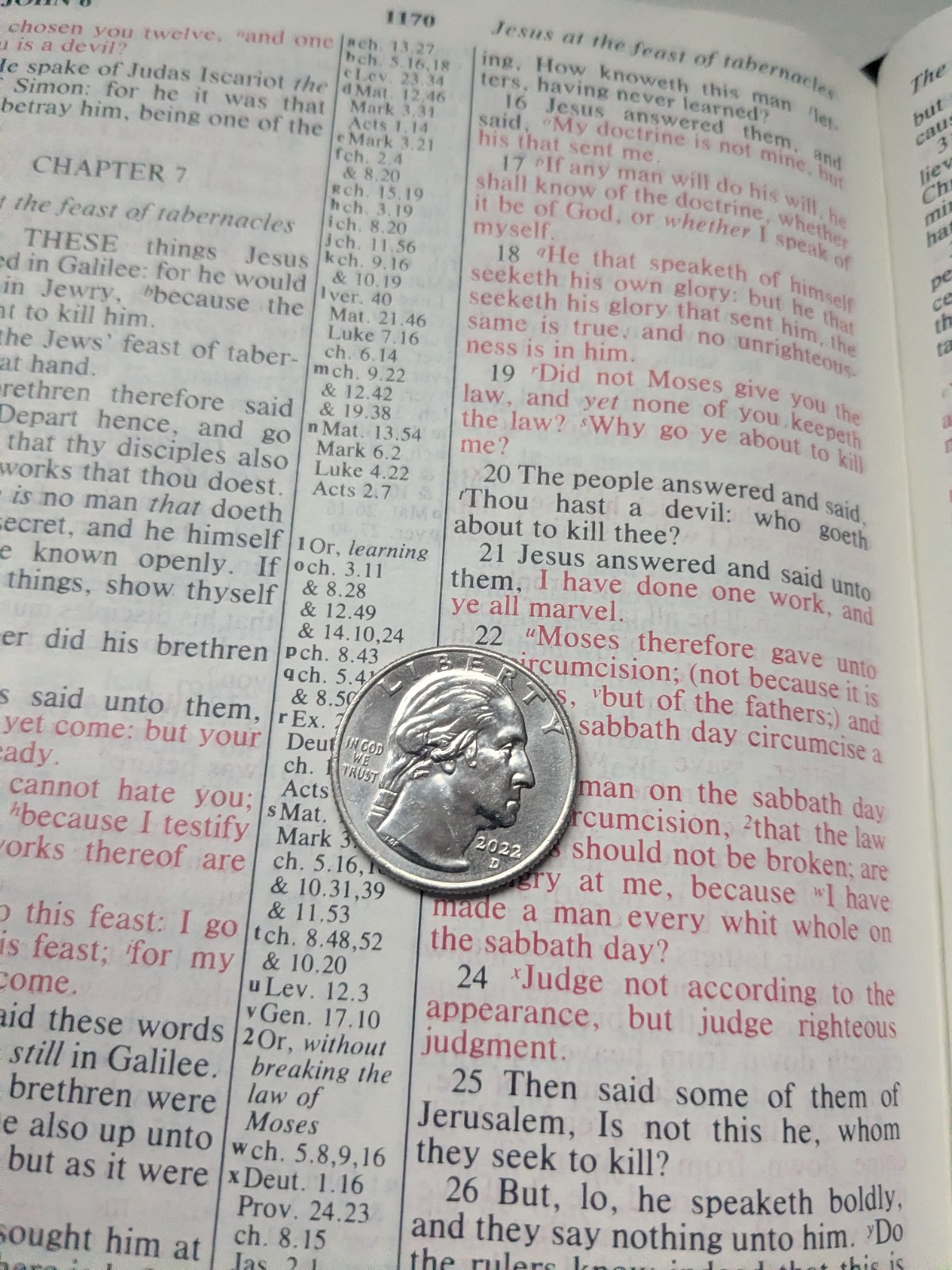 KJV Brown Genuine Leather Bible- Zondervan 1977 Thumb Index Red Letter