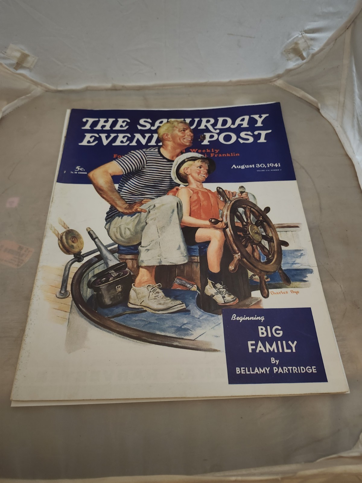 Saturday Evening Post August 30, 1941 Charles Dye Cover Magazine No Label VF-