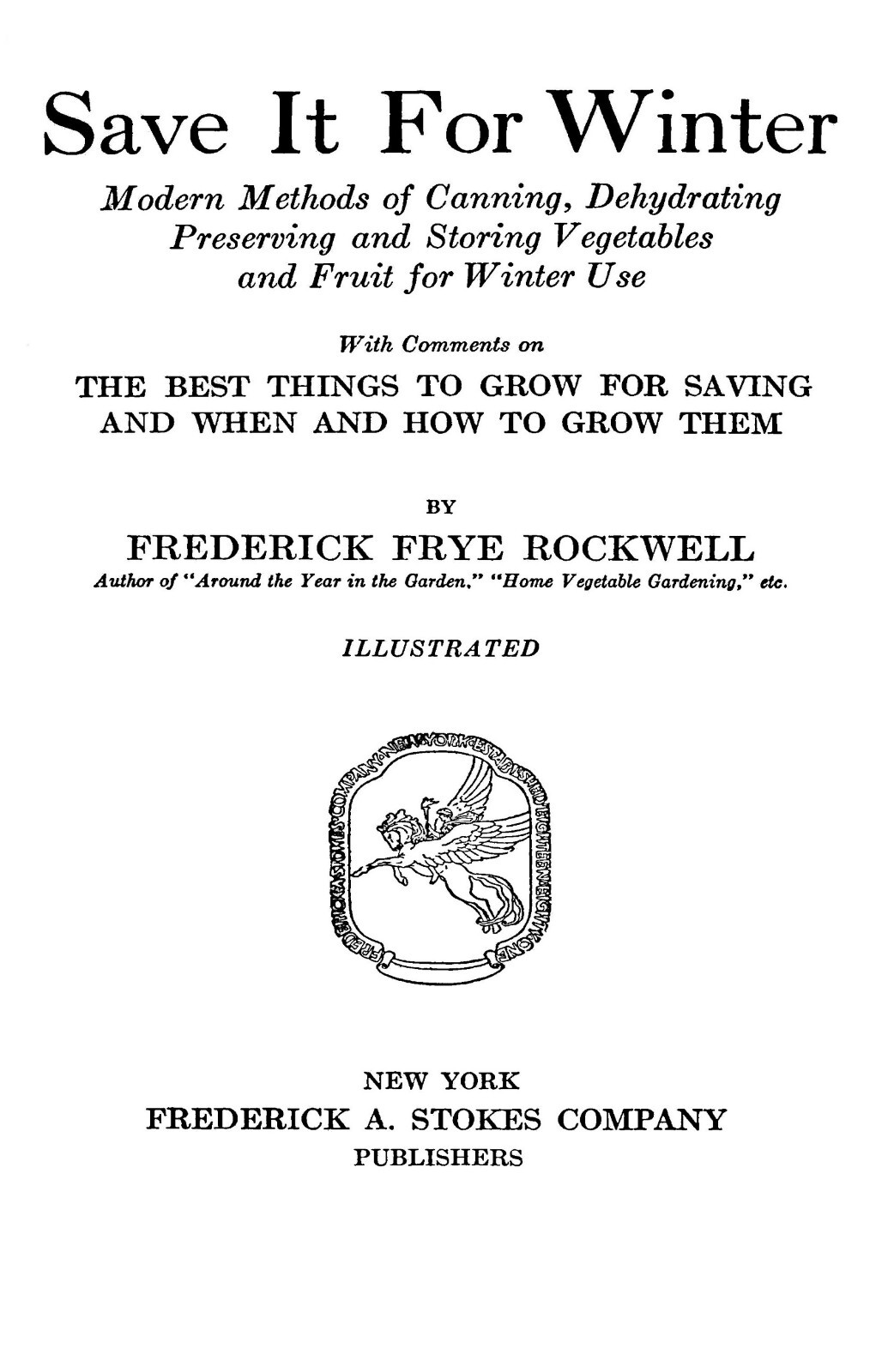 1918 Save It For Winter Canning Book 216 Pages