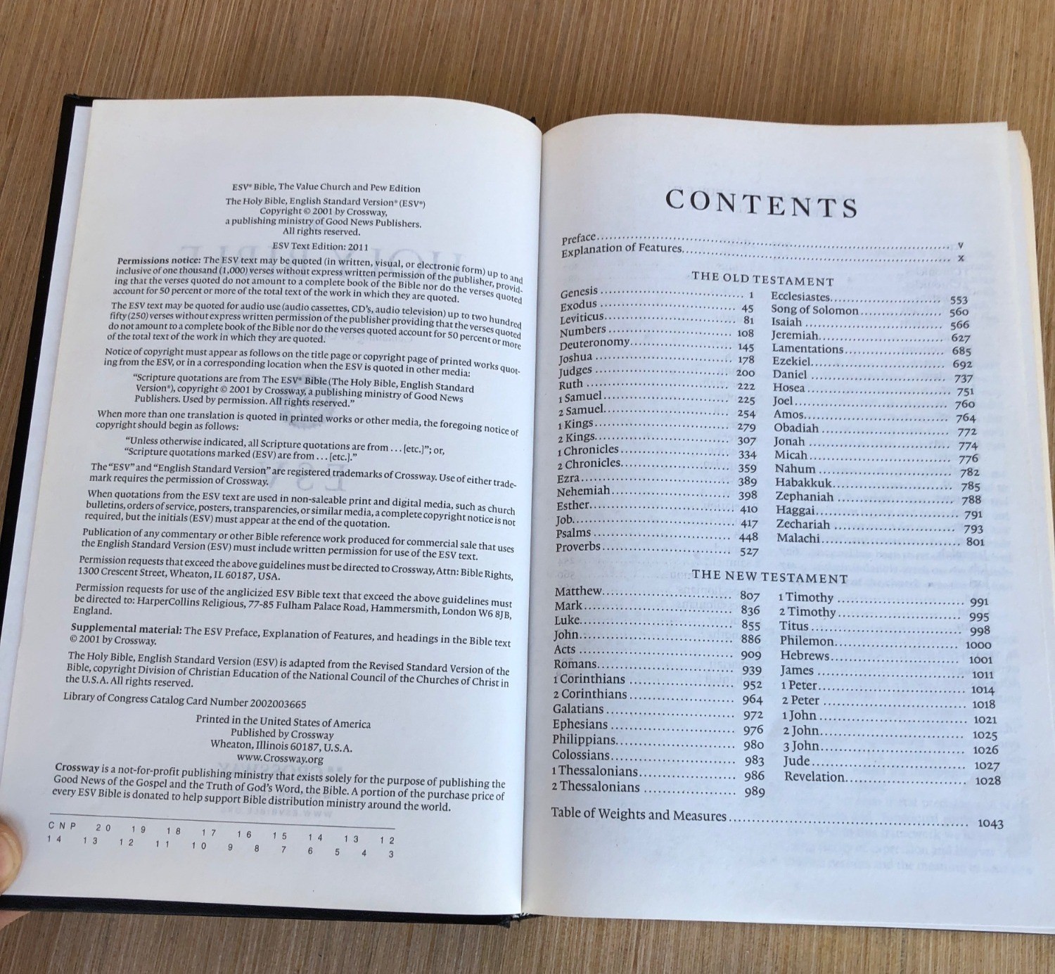 The Holy Bible English Standard Version ESV Crossway Black Hardcover Church Pew
