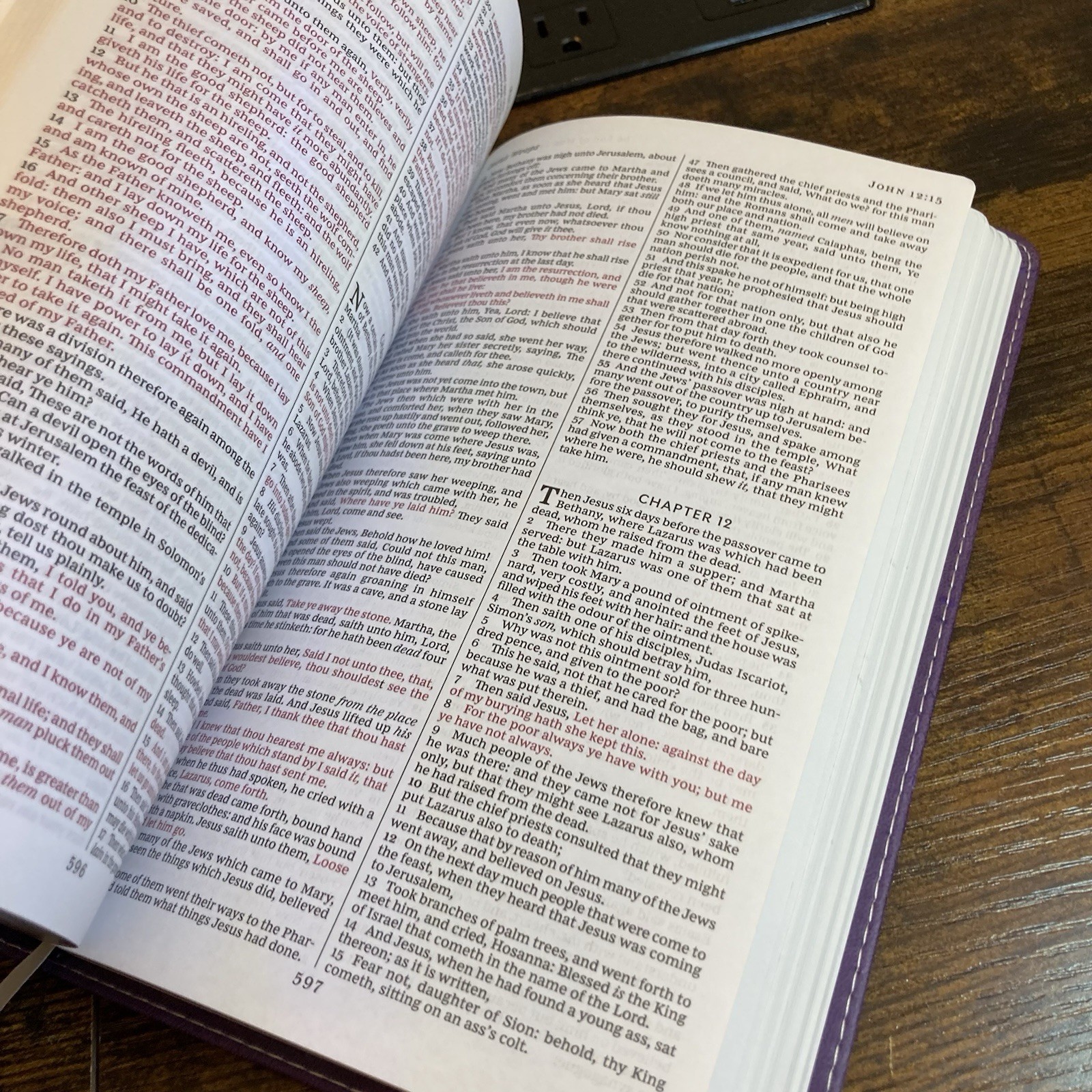 Holy Bible KJV 2016 Nelson Gift Edition LeatherSoft PURPLE Red Letter Silver Edg