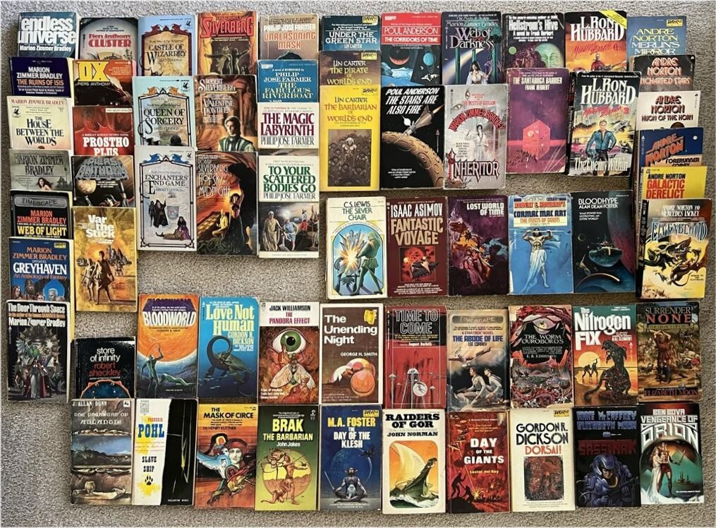 Lot of 64 SCIFI & FANTASY PBs $1.25 ea in Lot ASIMOV LeGuin PIERS ANTHONY & MORE