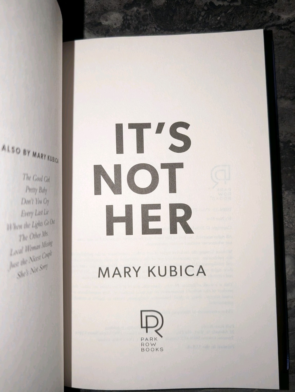 It’s Not Her by Mary Kubica (2026, Hardcover) BOTM Edition